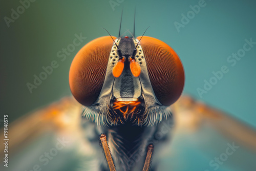 macro photo of big nasty dirty housefly, generative AI photo