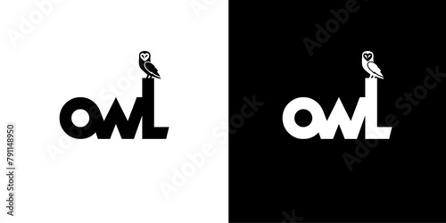 owl logo design icon animal vector template