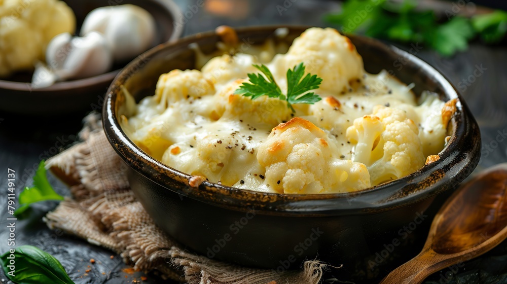 Cooked cauliflower, served with a thick cheese sauce, an irresistible combination of flavors and textures. A cooked cauliflower with aromas and flavors of creamy cheese sauce. Cooked cauliflower, served with a thick cheese sauce, an irresistible combination of flavors and textures. A cooked cauliflower with aromas and flavors of creamy cheese sauce.