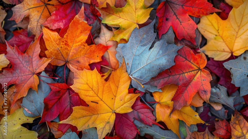 Maple leaves have fallen to the ground Maple leaves have fallen to the ground