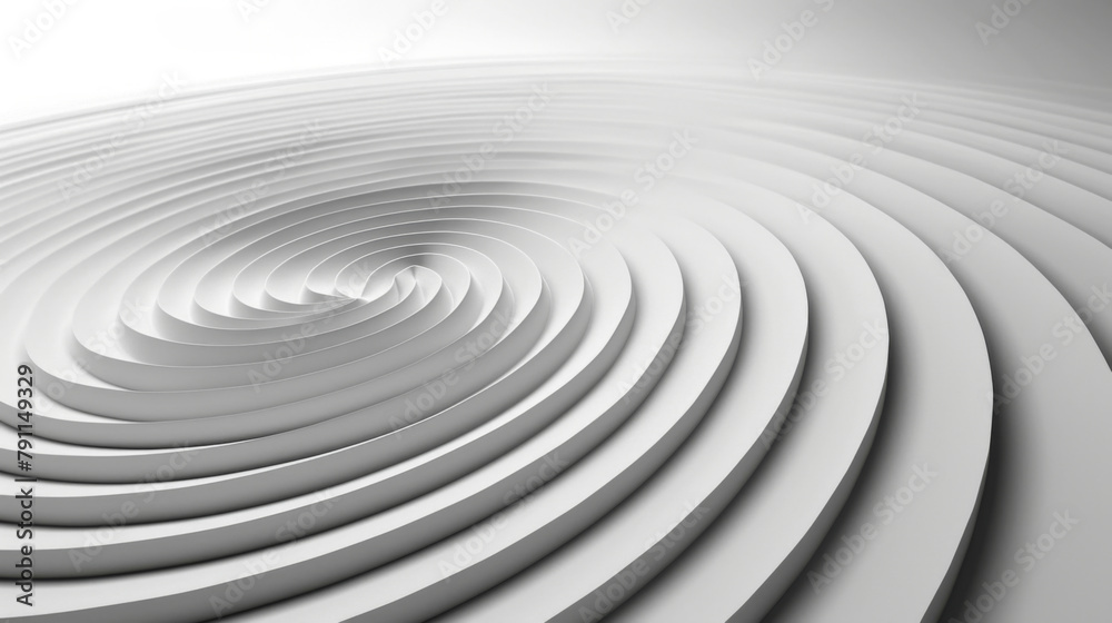3D rendered abstract white spiral design creating an illusion of infinite depth. 3D rendered abstract white spiral design creating an illusion of infinite depth.