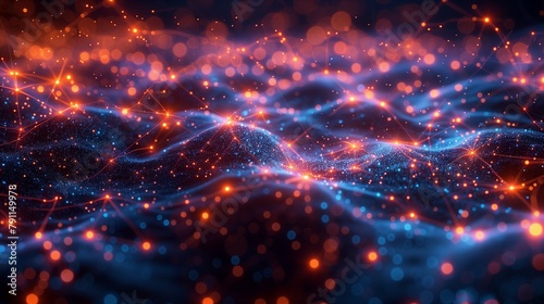 A complex network of glowing nodes interconnected by streams of data, symbolizing the global connectivity of modern technology-3