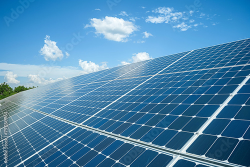 photovoltaic solar panels producing ecological green renewable energy  generative AI
