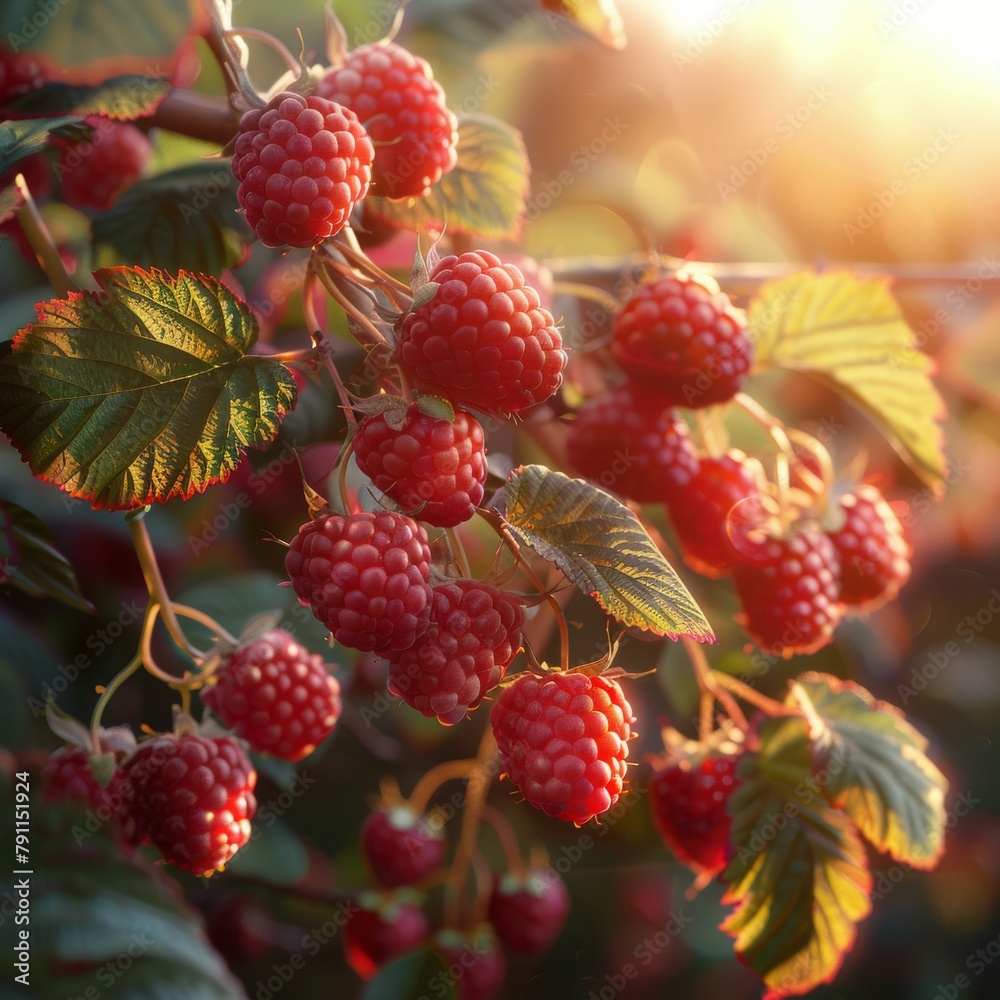 Raspberries Hanging From Tree Raspberries Hanging From Tree