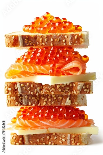 delicious sandwiches with caviar Generative AI