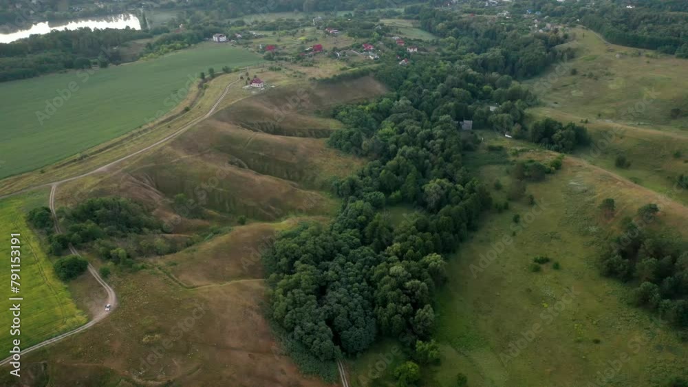 view from the top of the hill drone view view from the top of the hill drone view