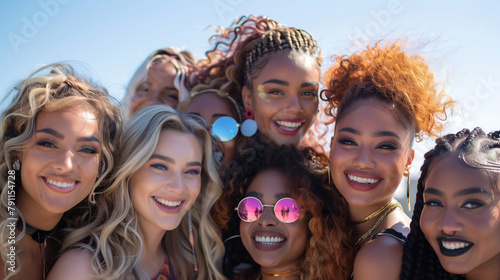 Group of Teenage Girls (Young Women 18-20 years old). Diversity © Juli Soho