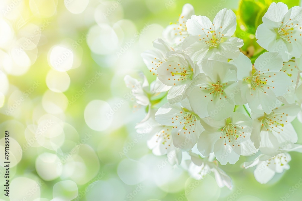 Obraz premium Cluster of White Flowers on Branch