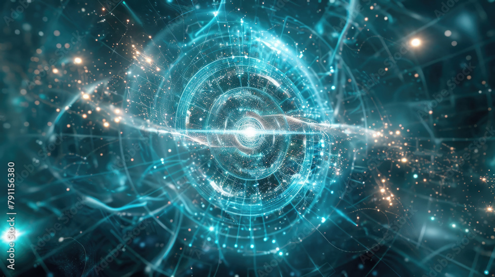 Obraz premium A digital creation displaying a vibrant blue spiral design