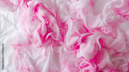 A soft cloth with pink ink seeping into it. A pink ink that seeps into the soft cloth. photo