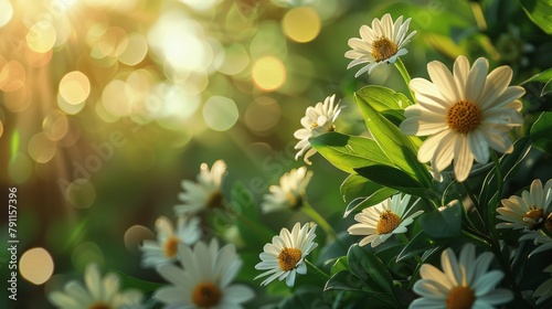Close Up of a Group of Daisies photo