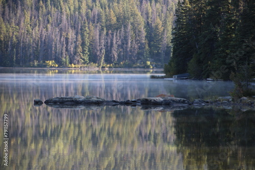 Mist On The Lake, Jasper National Park, Alberta