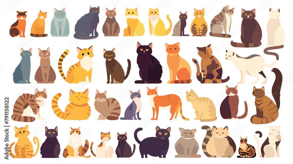 Collection of different wild and domestic cats. Exo