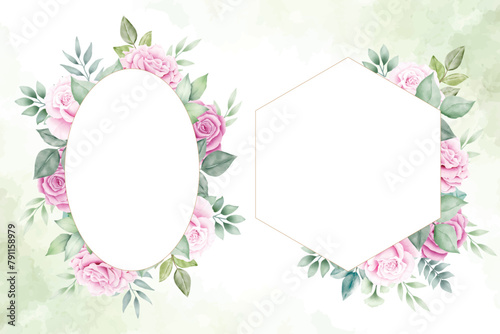 watercolor floral frames multi purpose template design
