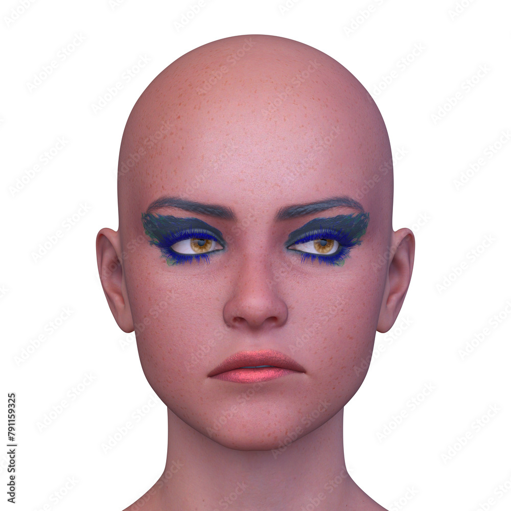 女性の顔アップ 3DCGレンダリング 女性の顔アップ 3DCGレンダリング