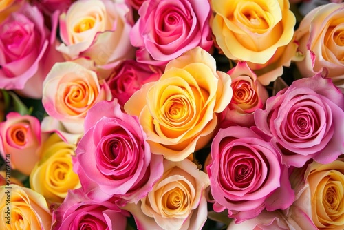 Roses are so beautiful with a combination of yellow and pink - generative ai