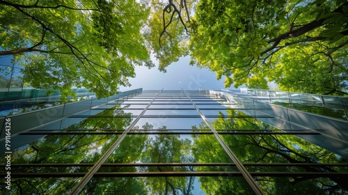 Tall Building Amidst Lush Trees