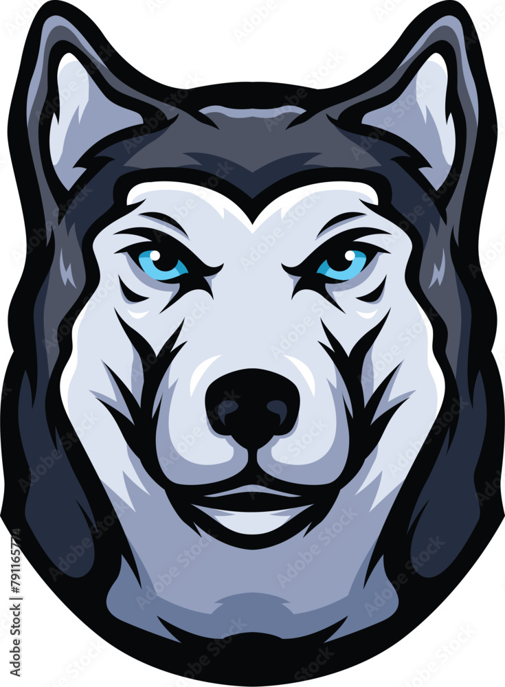 Naklejka premium Dog head animal illustration