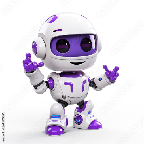 3d illustration of little robot business thumb up while peek on isolated white background