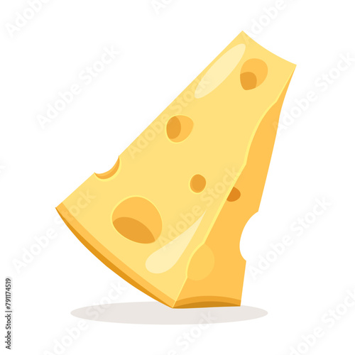 Piece of tasty gourmet cheese isolated on white background.
