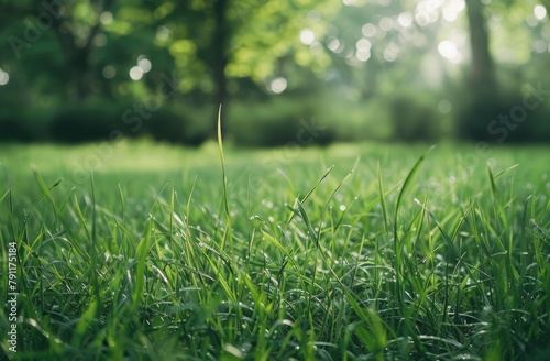 Grassy Field With Trees in the Background photo