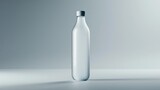 Blank mockup of a frosted glass water bottle with a screwon cap .