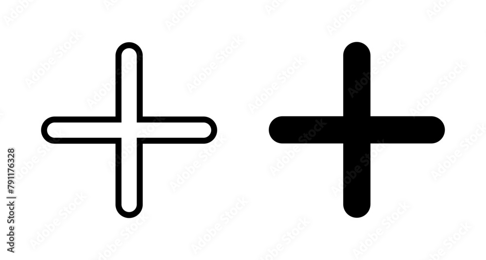 Plus Icon vector isolated on white background. Add plus icon. Addition sign. Medical Plus icon Plus Icon vector isolated on white background. Add plus icon. Addition sign. Medical Plus icon