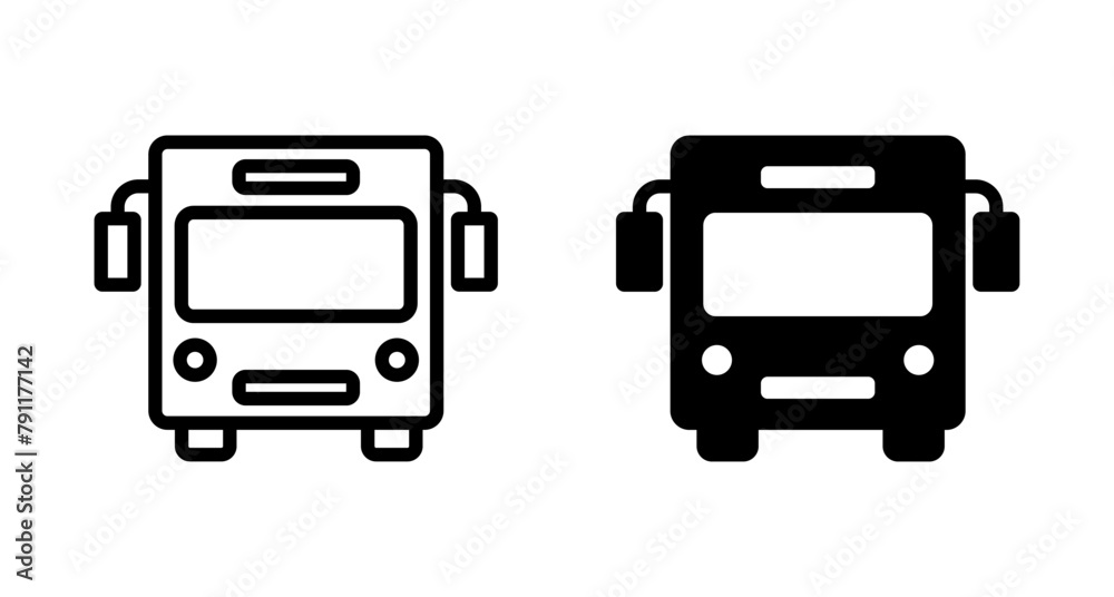 Bus Icon vector isolated on white background. Black bus vector icon Bus Icon vector isolated on white background. Black bus vector icon