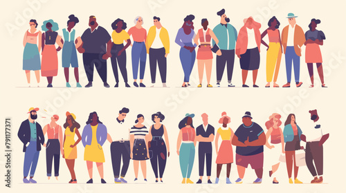 Collection of people with different body shapes vec © iclute4