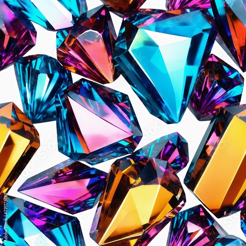 Crystals and Gems Seamless Pattern