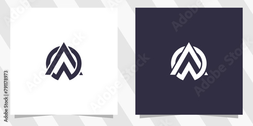 Fotografía letter wa aw logo design