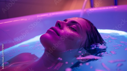 Immerse yourself in a state of pure relaxation and inner peace as you let go of all sensory input in a sensory deprivation tank. . photo