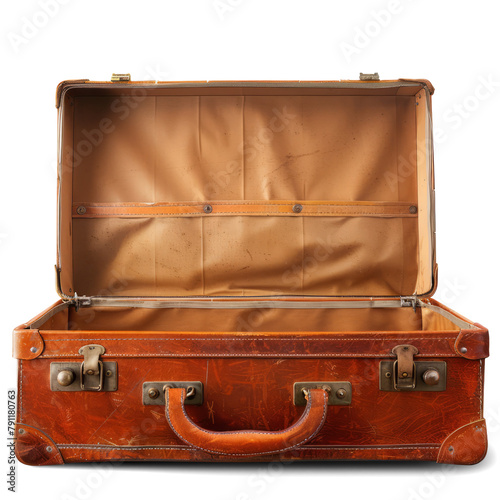 Vintage Open Suitcase Isolated