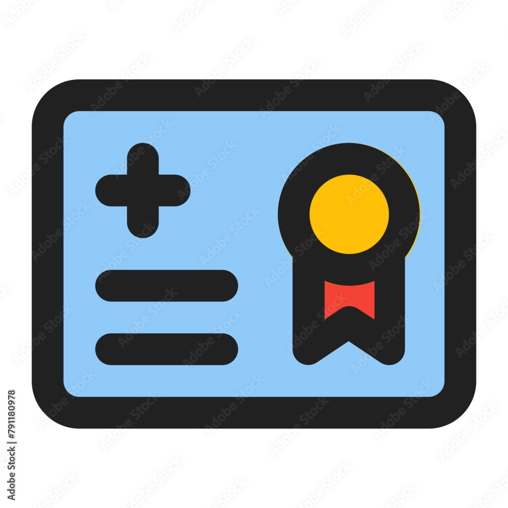 medical certificate line color icon medical certificate line color icon