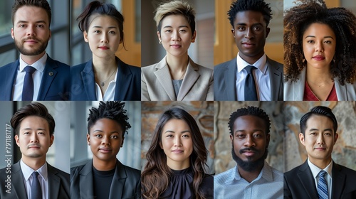 Corporate Professional Headshots of Diverse Team Members