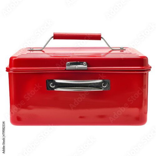 Red Portable Toolbox Isolated