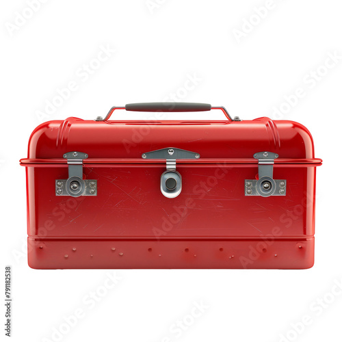 Red Vintage Toolbox Isolated