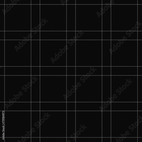 Window pane plaid seamless pattern,black, white, can be used in fashion decoration design. Bedding, curtains, tablecloths