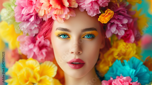 beauty woman in flowers