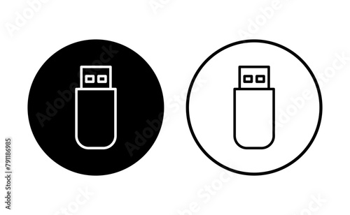 Usb icon set. Flash disk icon vector