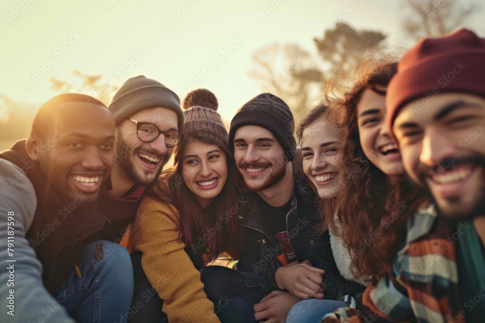 Group of friends laughing together in the park. Group of young people having fun outdoors. Group of friends laughing together in the park. Group of young people having fun outdoors.