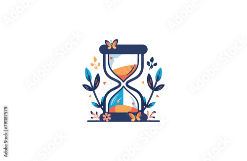 Cute Hourglass Mascot style logo design