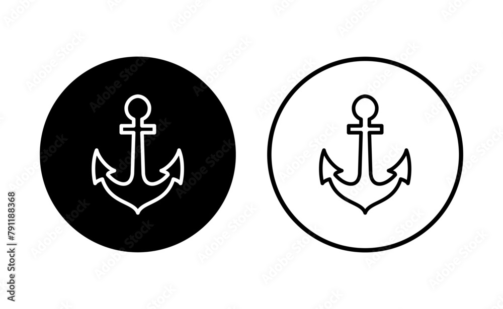 Anchor icon set. Anchor symbol logo. Anchor marine icon. Anchor icon set. Anchor symbol logo. Anchor marine icon.