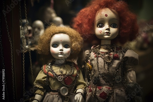 Creepy Dolls: Position jewelry near creepy dolls with haunting expressions.