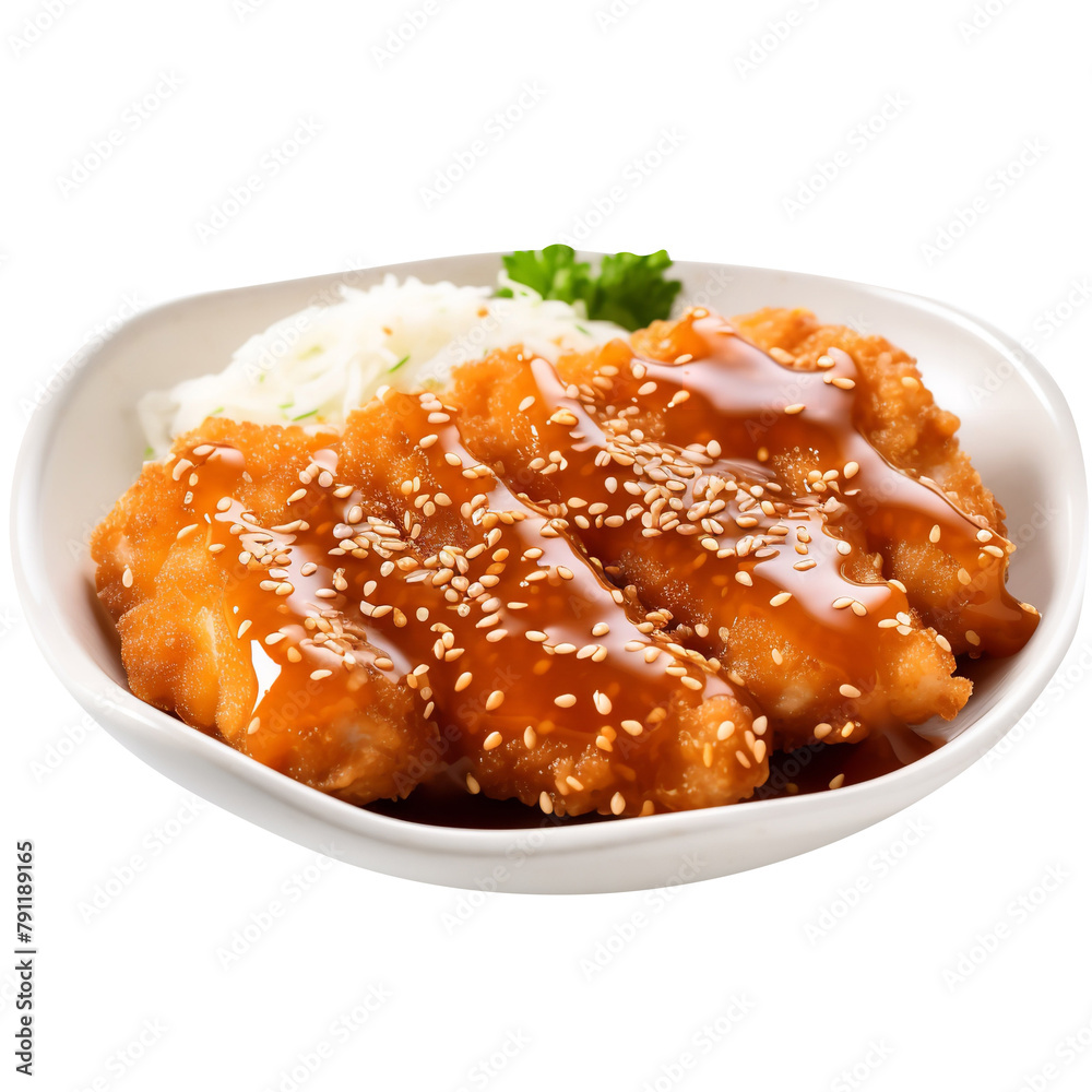 Crispy japanese Tonkatsu Sauce Isolated On White Background Crispy japanese Tonkatsu Sauce Isolated On White Background