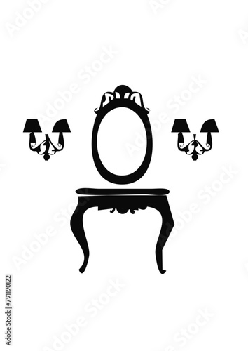 decorativo sala vector espejos mesas 