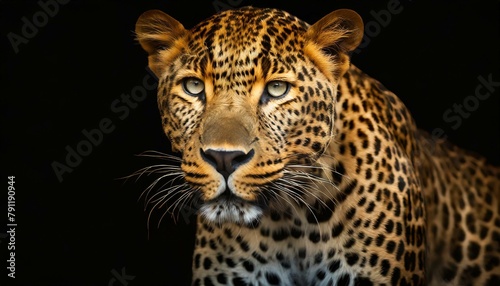 Close up Of Leopard With Black Background 4K Wallpaper © Micaela