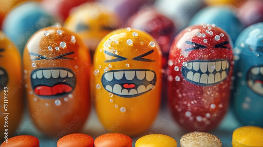 Colorful Angry Easter Eggs Decoration
