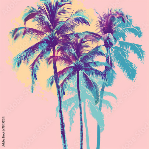 abstract palm trees