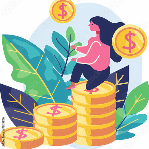 illustration of a person with money